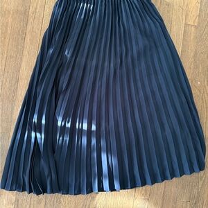 LOFT Midnight Blue A-Line Pleated Skirt